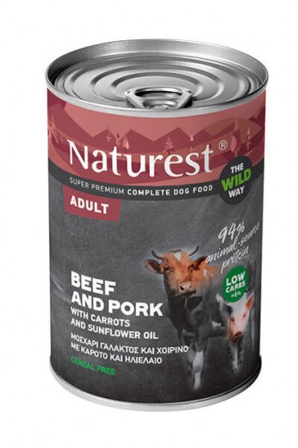 Naturest ADULT PORK AND BEEF WITH CARROTS AND SUNFLOWER OIL